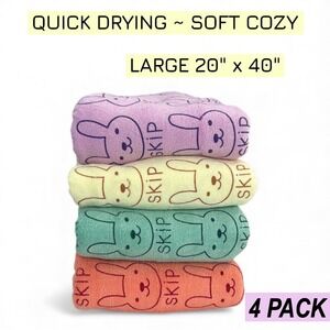 Quick Drying Super Absorbent Microfiber Pet Drying Towels LARGE Grooming 4‎ pack